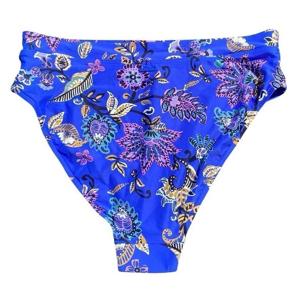 NWT New Sea Level Carnivale Floral High-Waisted Blue Swim Bikini Bottom 10 - Picture 6 of 15